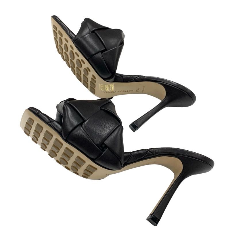 Bottega Veneta Lido Sandals Shoes Leather Dark Brown Mules Intrecciato — view 6