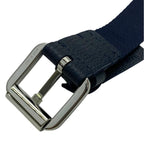 Dior Belt Logo Jacquard Small Item Canvas Leather Navy Silver Hardware — view 4