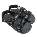 Gucci Sandals Crystal Belt Black Size 36 GG Logo Mesh — view 5