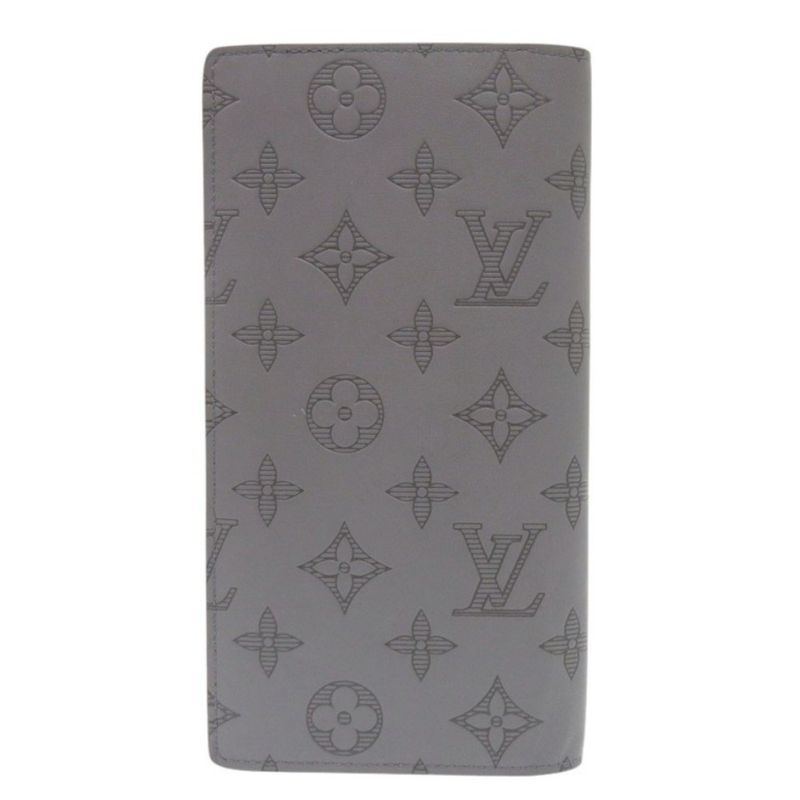 Louis Vuitton Portefeuille Plaza Monogram Shadow Leather Gray Long — view 2