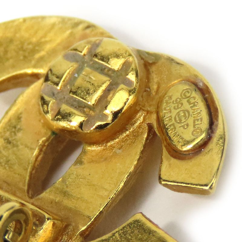 Chanel Earrings Coco Mark Metal Gold Accessories 99 P Plated — view 7