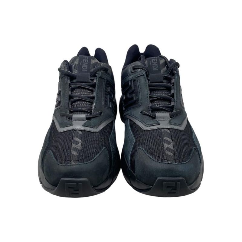 Fendi Sneakers 7 E1555 6 Size FF Logo Rubber Mesh Black — view 3