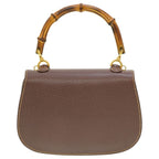 Gucci Bamboo Shoulder Handbag Leather Brown 0084 Vintage With Strap — view 2