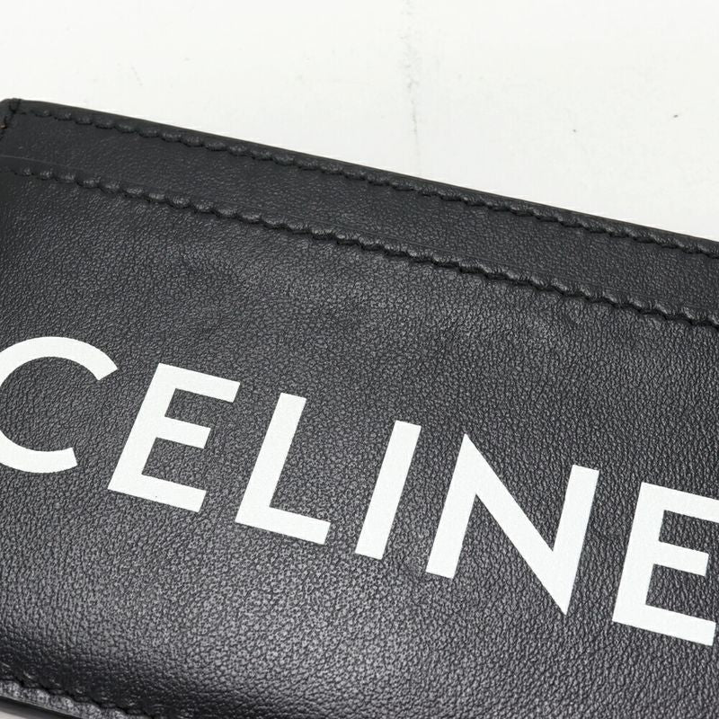 Celine Card Case Passcase Logo Holder Smooth Calfskin Black — view 6