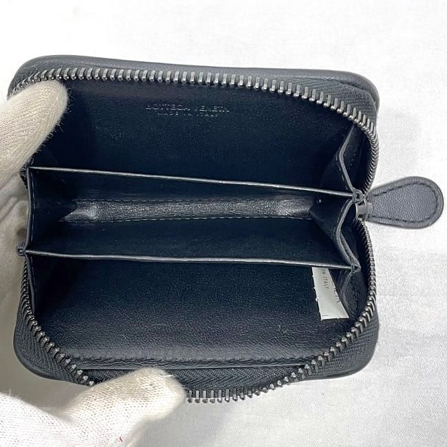 Bottega Veneta Coin Case Black Intrecciato Purse — view 5