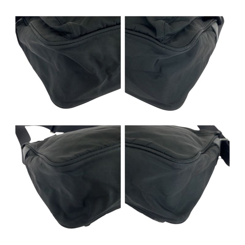 Prada Tessuto Triangle Logo Plate Black Silver Hardware Nylon Bt0173 — view 3