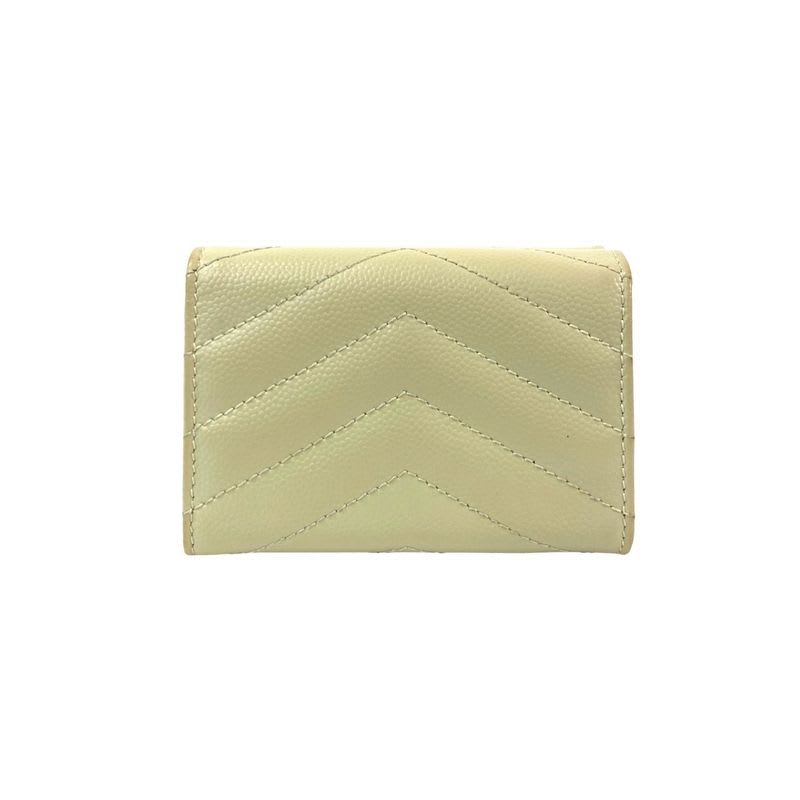 Saint Laurent Paris YSL Logo Leather Wallet White