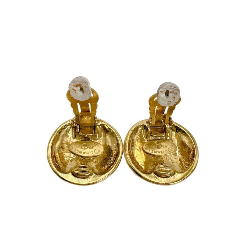 Chanel Vintage Large Coco Mark Earrings — view 8