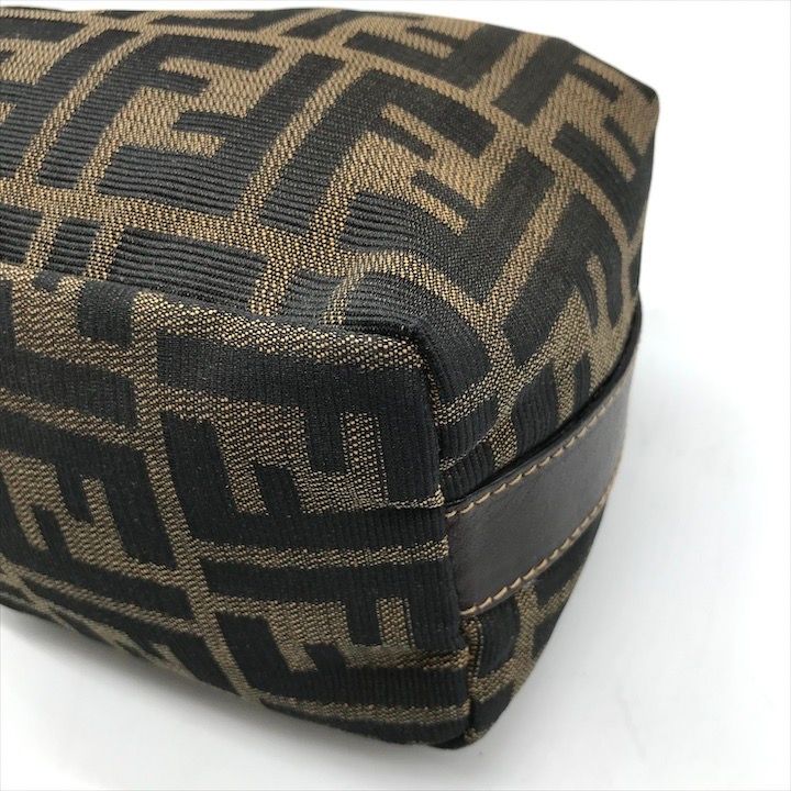Fendi Zucca All Over Pattern Pouch Vanity Hand Purse — view 4