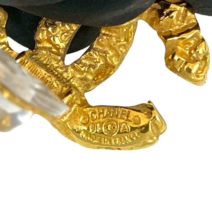 Chanel Vintage Coco Mark Lava Earrings Ear Cuff Accessories 93A — view 3