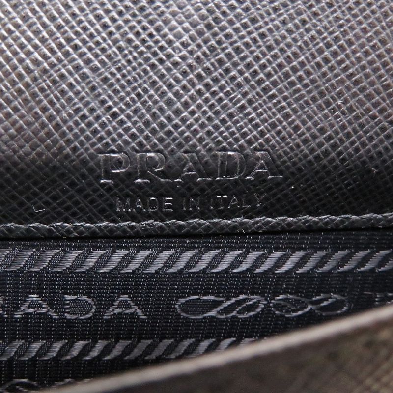 Prada 2 Zh068 Leather Black Mini Strap Shoulder Bag 0119 — view 5