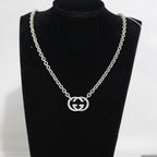 Gucci Interlocking Necklace Double G Silver 925 E1032 — view 5