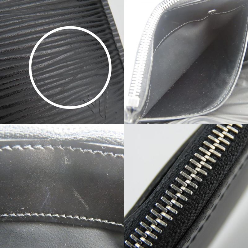 Louis Vuitton Coin Case Pochette Cles Epi Leather Noir Black Silver — view 7