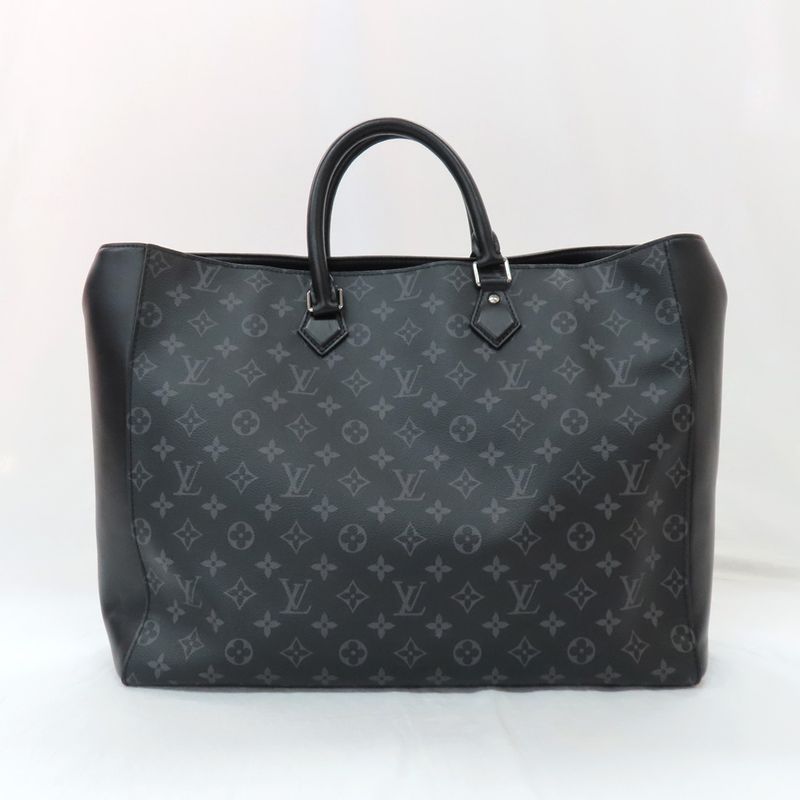Louis Vuitton Grand Sac Monogram Eclipse Tote Bag Black Gray — view 3