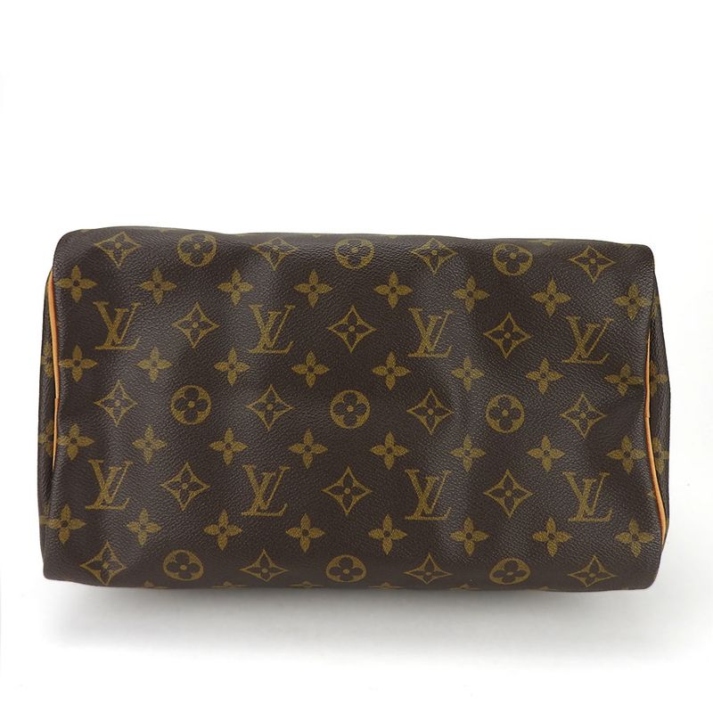 Louis Vuitton Speedy 30 Handbag Monogram Brown Gold Hardware — view 4