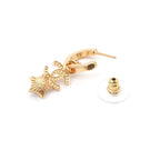 Chanel Earrings Gold Coco Mark Star Hoop Rhinestone — view 5