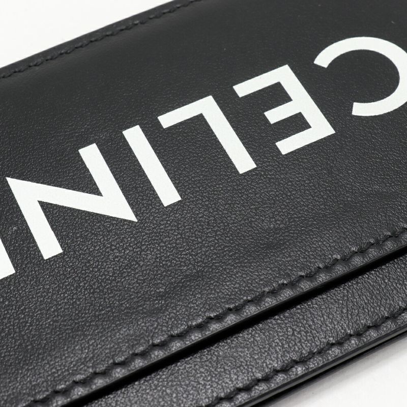 Celine Card Case Passcase Logo Holder Smooth Calfskin Black — view 5