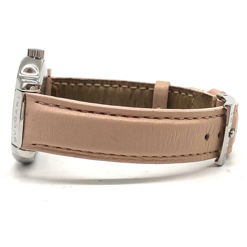 Bvlgari Solo Tempo St29 S Quartz Date Pink Dial Leather Watch Stuck — view 5