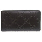 Gucci GG Embossed Black Round Zipper Long Wallet 1335 — view 3