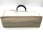 Saint Laurent Rive Gauche Canvas Leather Tote Beige Large Capacity Travel — view 4