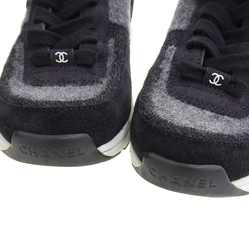 Chanel 2023 Item Coco Mark Suede Socks Sneakers Shoes 38 — view 3