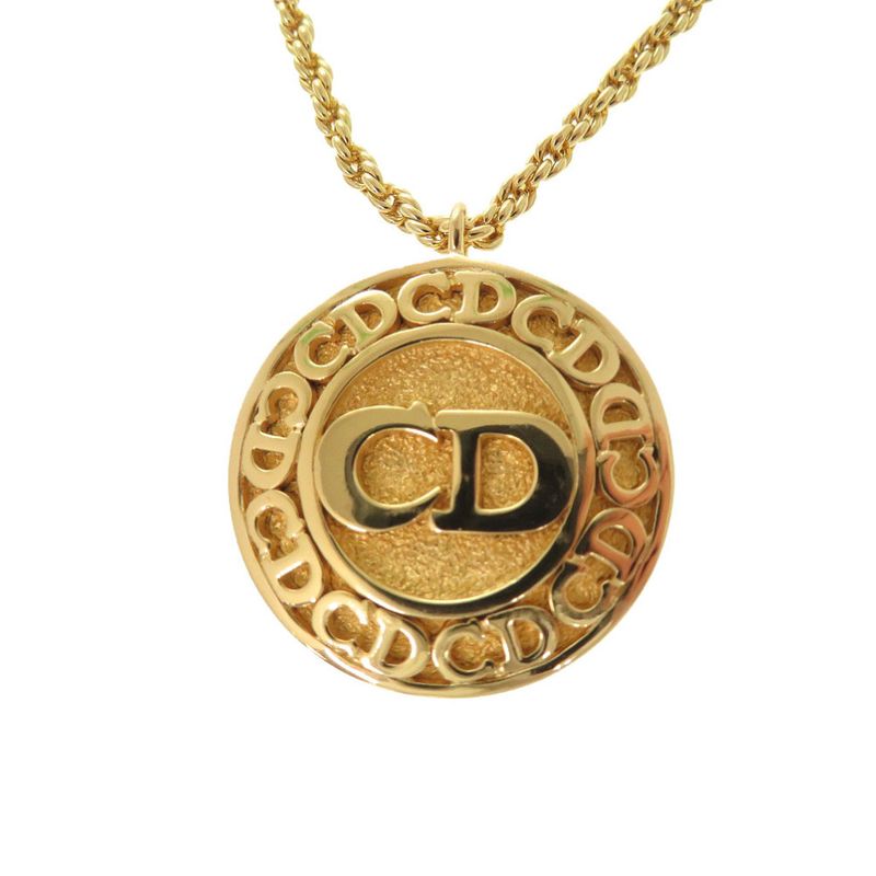 Dior Logo CD Metal Gold Necklace Accessories 1792 — view 3