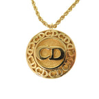 Dior Logo CD Metal Gold Necklace Accessories 1792 — view 3