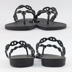 Hermes Island Sandals Chaine D'ancre Black Rubber Size 36 — view 4