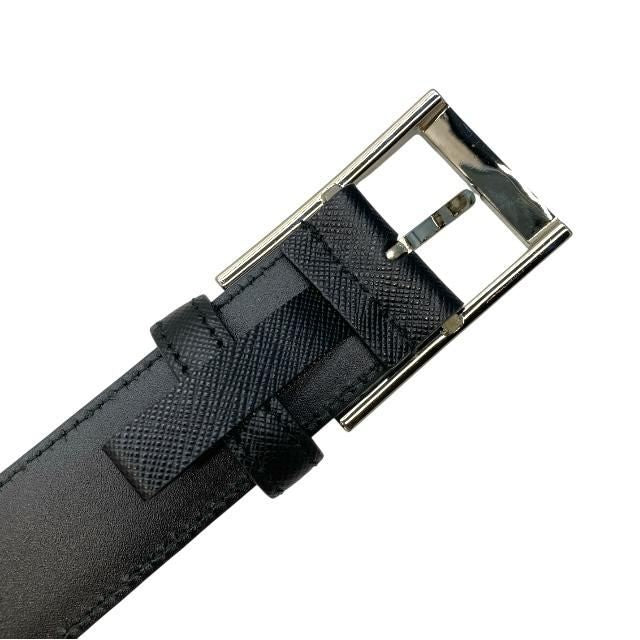 Prada 2 Cc121 4 Belt Saffiano Leather Black Silver — view 4
