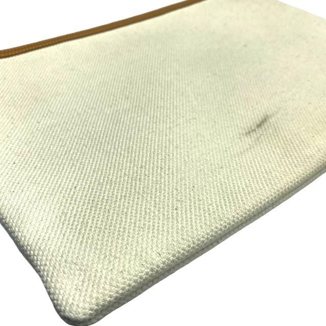 Celine Clutch Bag Second Large Pouch Handbag Logo Canvas Leather Ivory — view 4