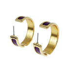 Hermes Earrings Olympe Anemone Gold Hardware Purple Pair Of Accessories — view 7