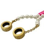 Christian Dior Airpods Holder Necklace Chain Logo Faux Pearl GP — view 3