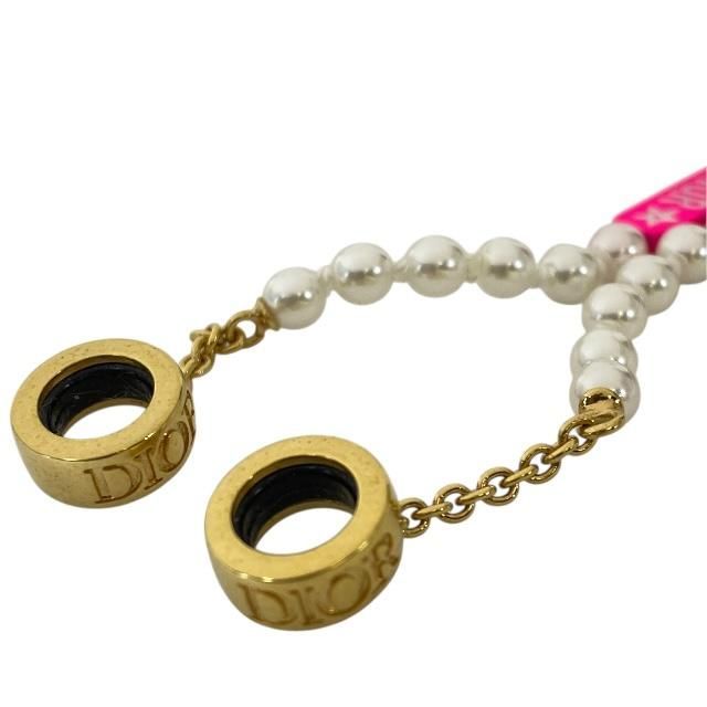 Christian Dior Airpods Holder Necklace Chain Logo Faux Pearl GP — view 3