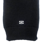 Celine Muffler Black BK Triomphe Logo Wool Accessories Scarf — view 4