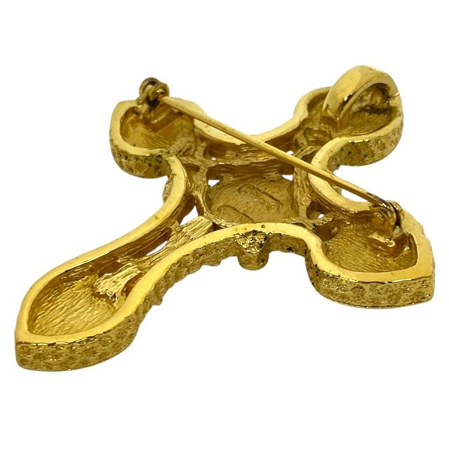 Dior Necklace Brooch 2-Way Top Pendant Faux Pearl Gold Logo — view 7