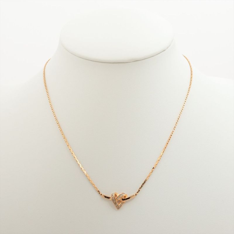 Christian Dior Heart Necklace GP With Rhinestones — view 6