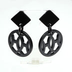 Hermes Earrings Ava Buffalo-horn Black HAVA Silver Hardware Accessories — view 6