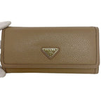 Prada Bifold Long Wallet Beige 1 Mh132 Leather — view 8