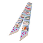 Hermes Twilly Story Scarf Silk Blue Pale Rose Vert 2502 — view 2