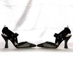 Fendi Mesh Suring Back Shoes High Heel Black — view 5