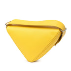 Prada Triangle Logo Plate Yellow Leather Saffiano — view 2