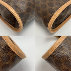 Celine Macadam Pattern Clutch Bag Brown Leather Second — view 6