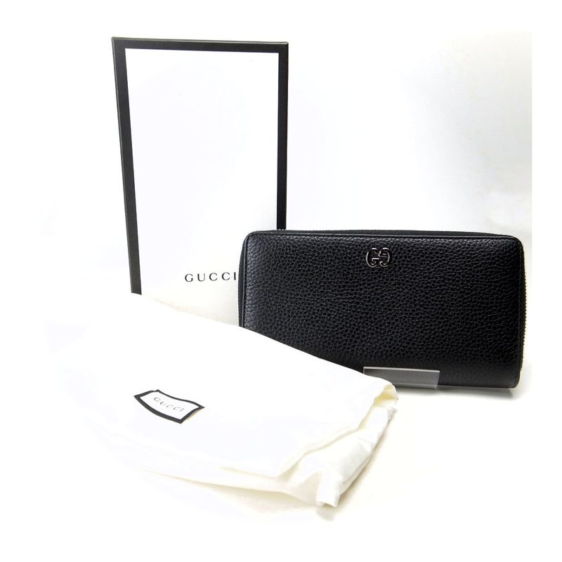 Gucci Round Zipper Long Wallet With Coin Purse Black — view 7