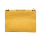 Fendi Shoulder Bag Flat Baguette Medium 7 Va524 FF Logo Yellow Silver Hardware — view 2