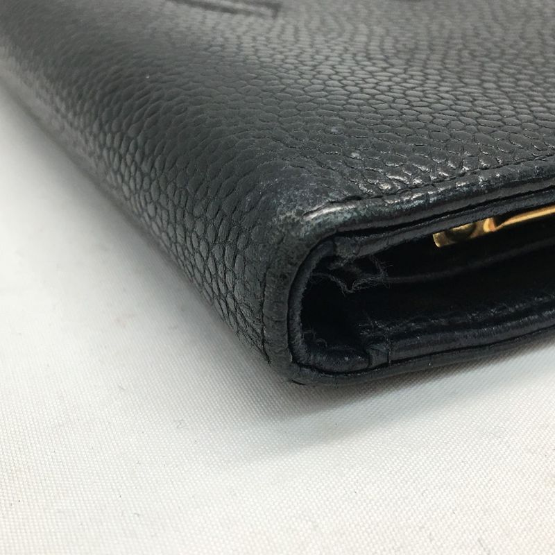 Chanel Bifold Wallet Coco Marc Caviar Leather Black — view 7