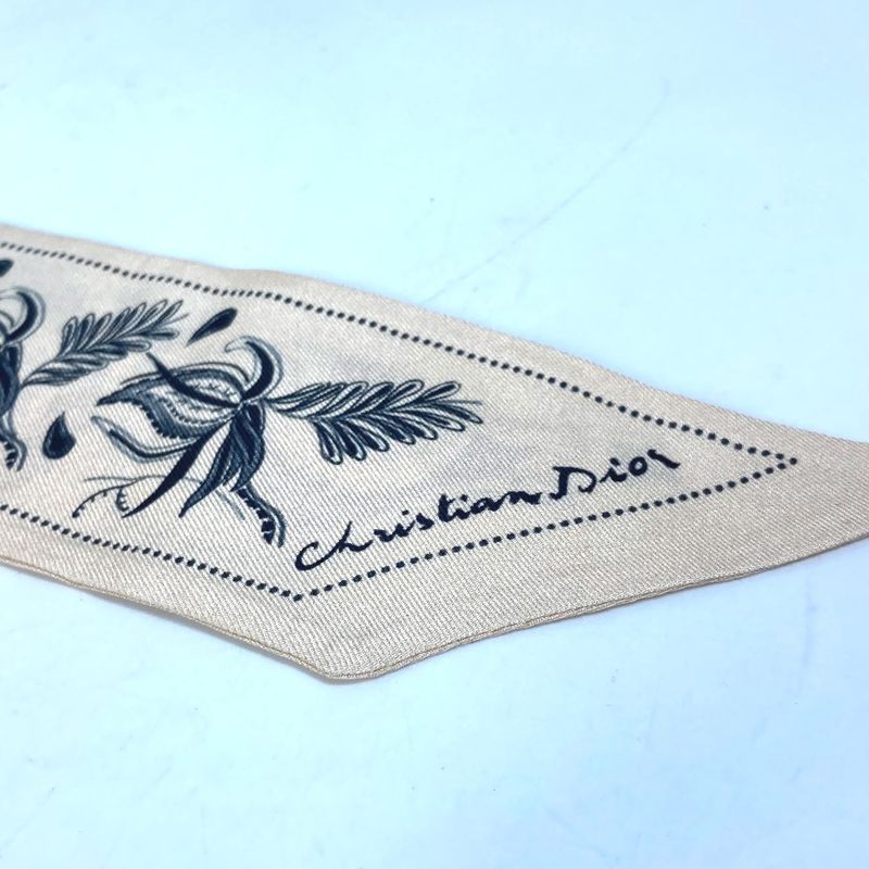 Dior Scarf Logo Mitzvah Silk Beige — view 4