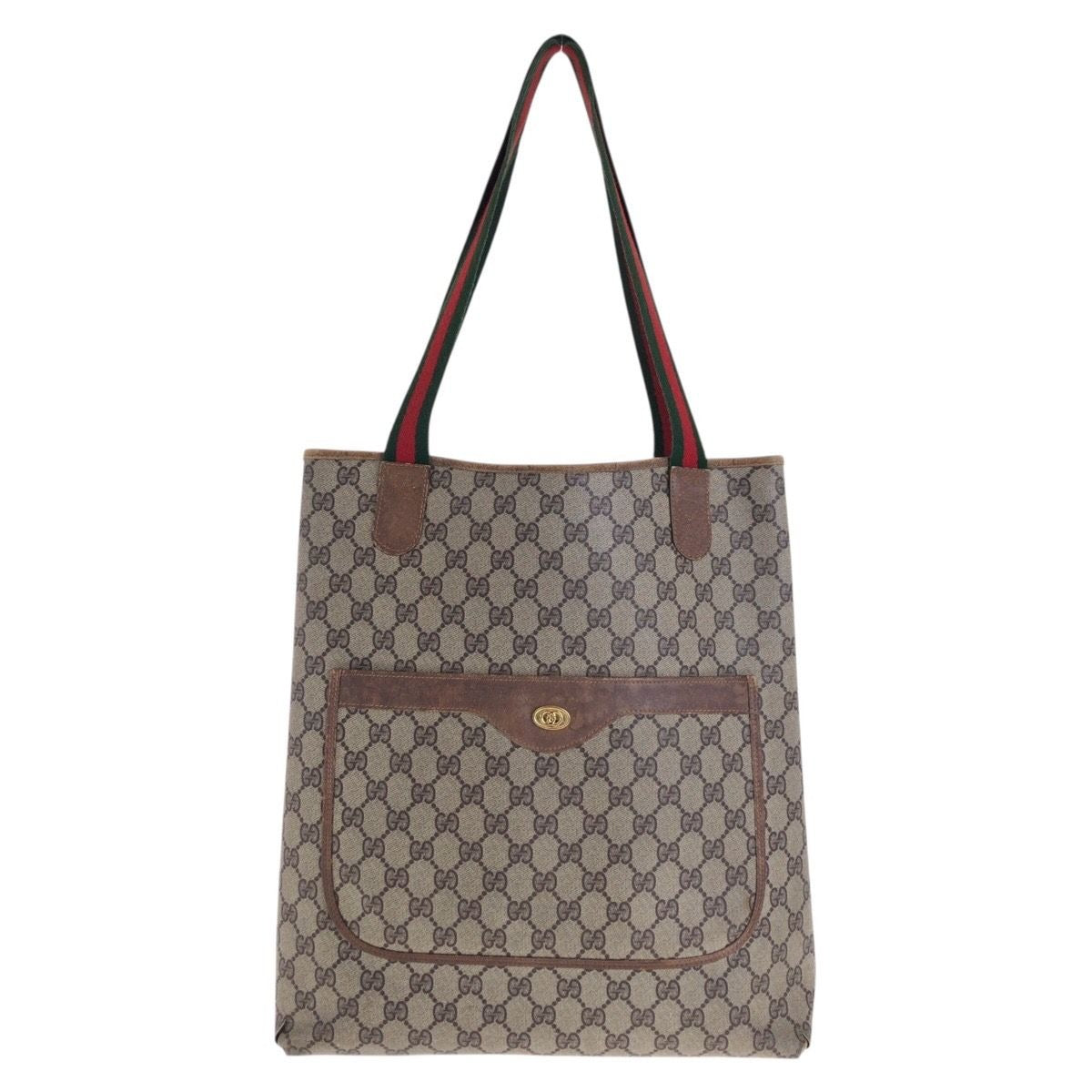 Gucci Vintage Sherry Line GG Supreme Canvas 20 001 Tote Shoulder Bag