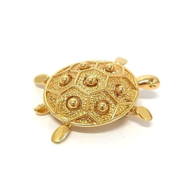 Dior Vintage Turtle Brooch Pin Badge Gold