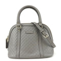 Gucci Handbag Micro Guccissima Leather Gray Gold Hardware 2-Way