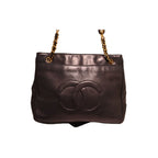 Chanel CC Logo Lambskin Chain Shoulder Bag